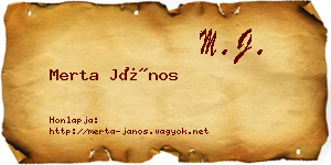 Merta János névjegykártya
